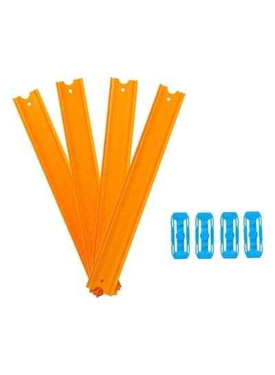 Hot Wheels Track Builder Unlimited Straight Track Pack, 4 Track Connectors & 4 Pieces for 3+ Feet of Track, Starter Set, Additional Track, Party Favor or Gift for Kids 4 Years & Up