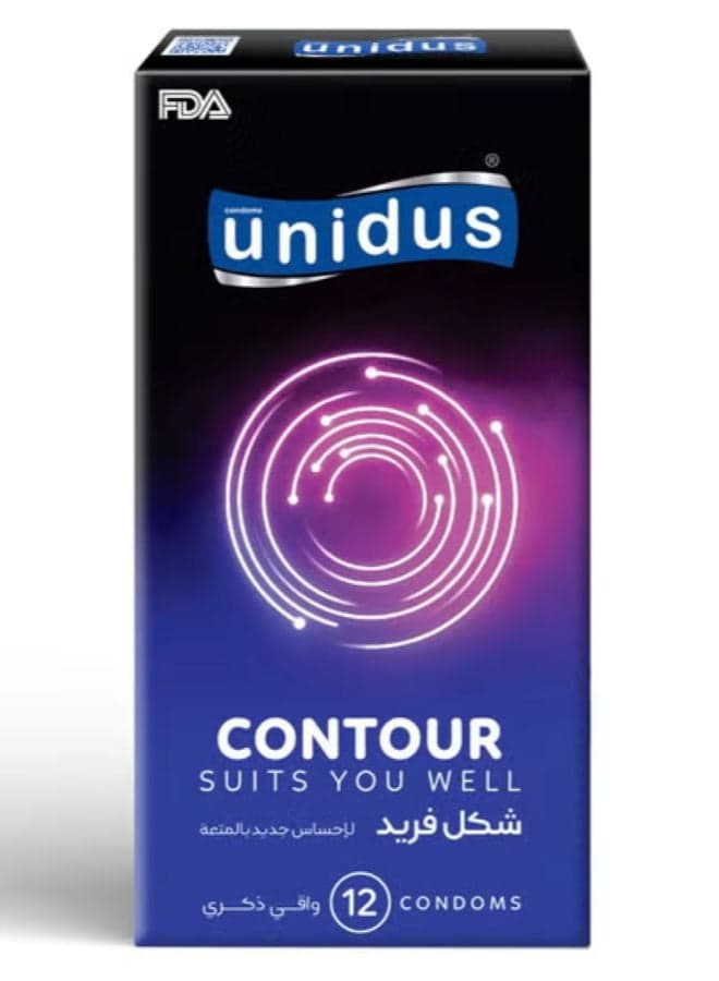 Condom - CONTOUR - Suits you Well - Lubricated Condoms for Men, Pack of 12