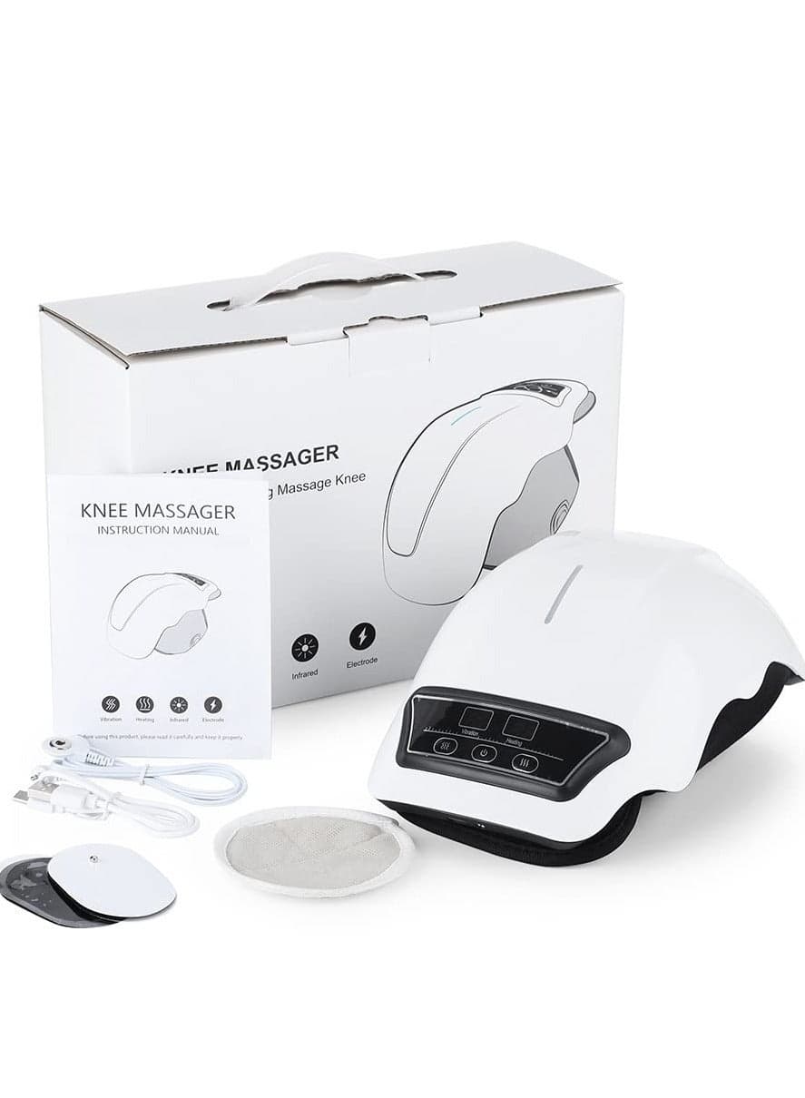 Portable Knee Massager with Heat and Vibration Smart Hot Compress Knee Relaxing Massager for Pain Relief Cold Legs Blood Circulation Gifts for Men/Women