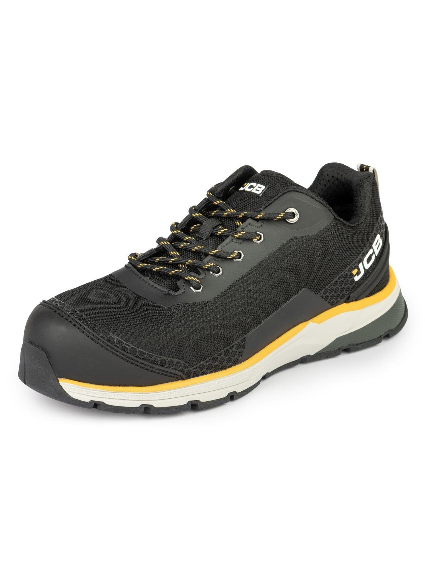 Lace-Up Safety Sneaker – Alloy Toe, Waterproof, Puncture Resistant, Anti-Static, Oil & Slip Resistant | JCB-0015B – Black/Yellow