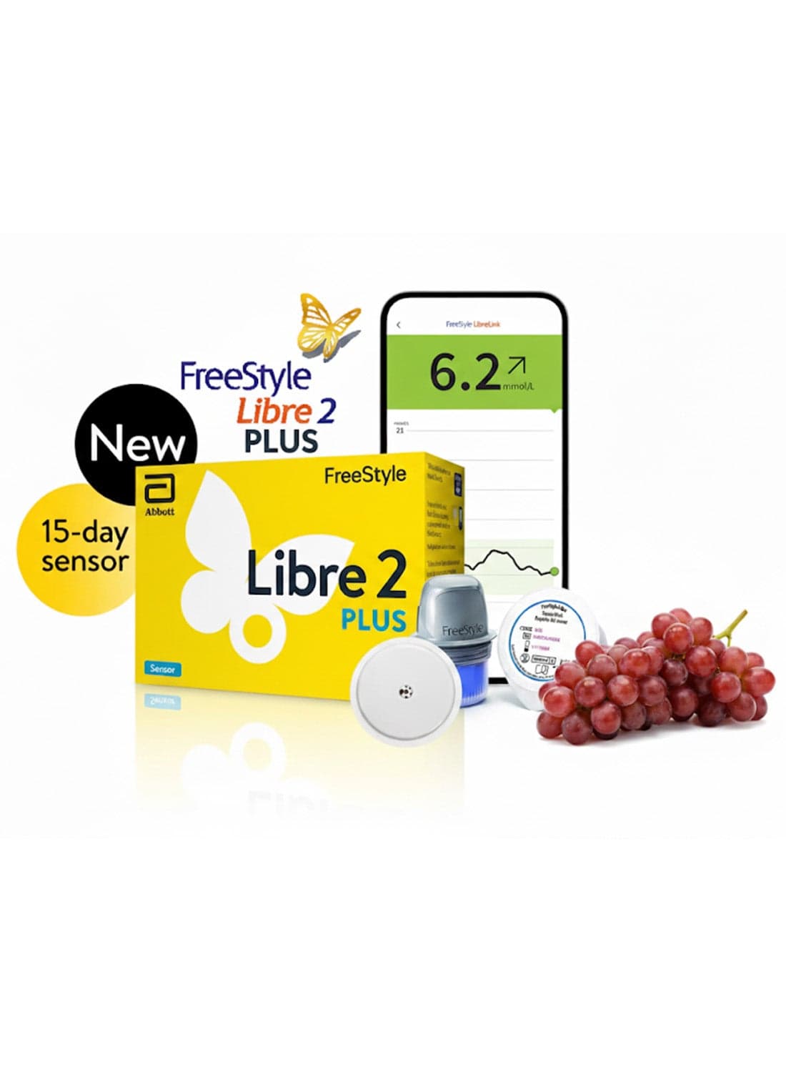 Freestyle Libre 2 Plus Sensor – Easy-to-Use 15-Day Glucose Monitoring System That Is Painless, Needle-Free, and Accurate, Giving You Real-Time Blood Sugar Readings to Make Daily Diabetes Care More Comfortable