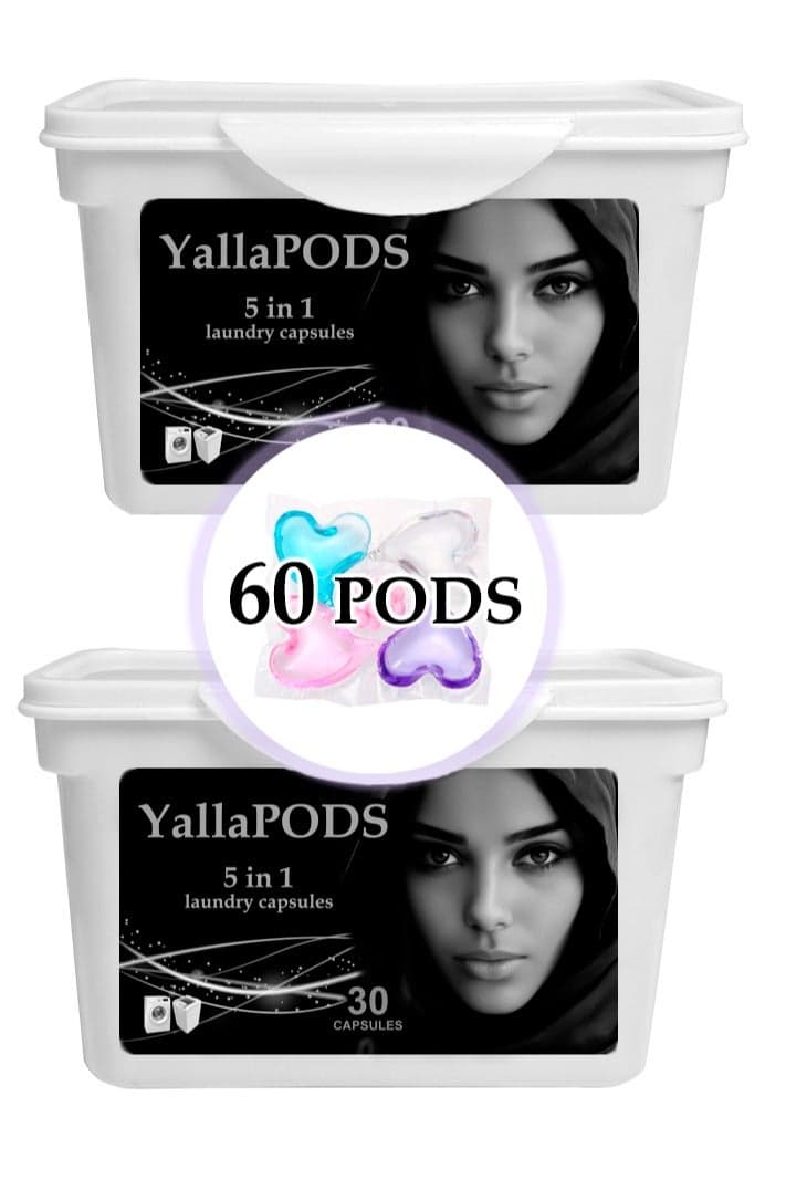 5 In One, 60 Laundry Capsules, Pack of 2, Stain Removal Detergent Pods Megapack