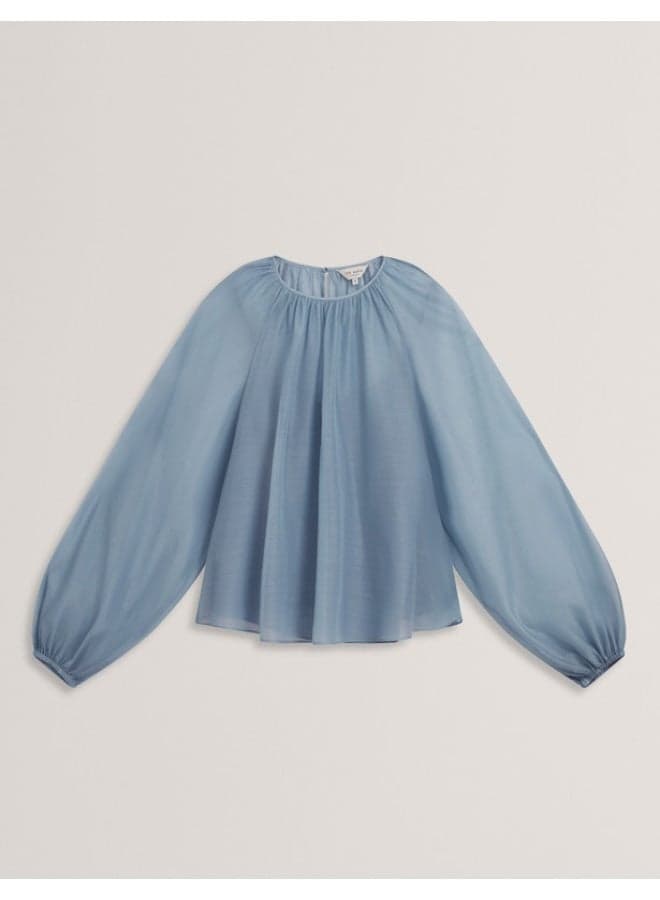 Organza Puff Sleeve Blouse