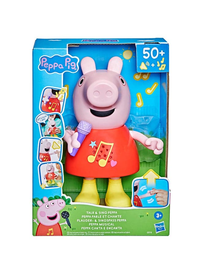Talk & Sing Peppa Doll, Musical Toy with 50+ Sounds, Phrases, and Songs, Preschool Toys for 3 Year Old Girls and Boys and Up