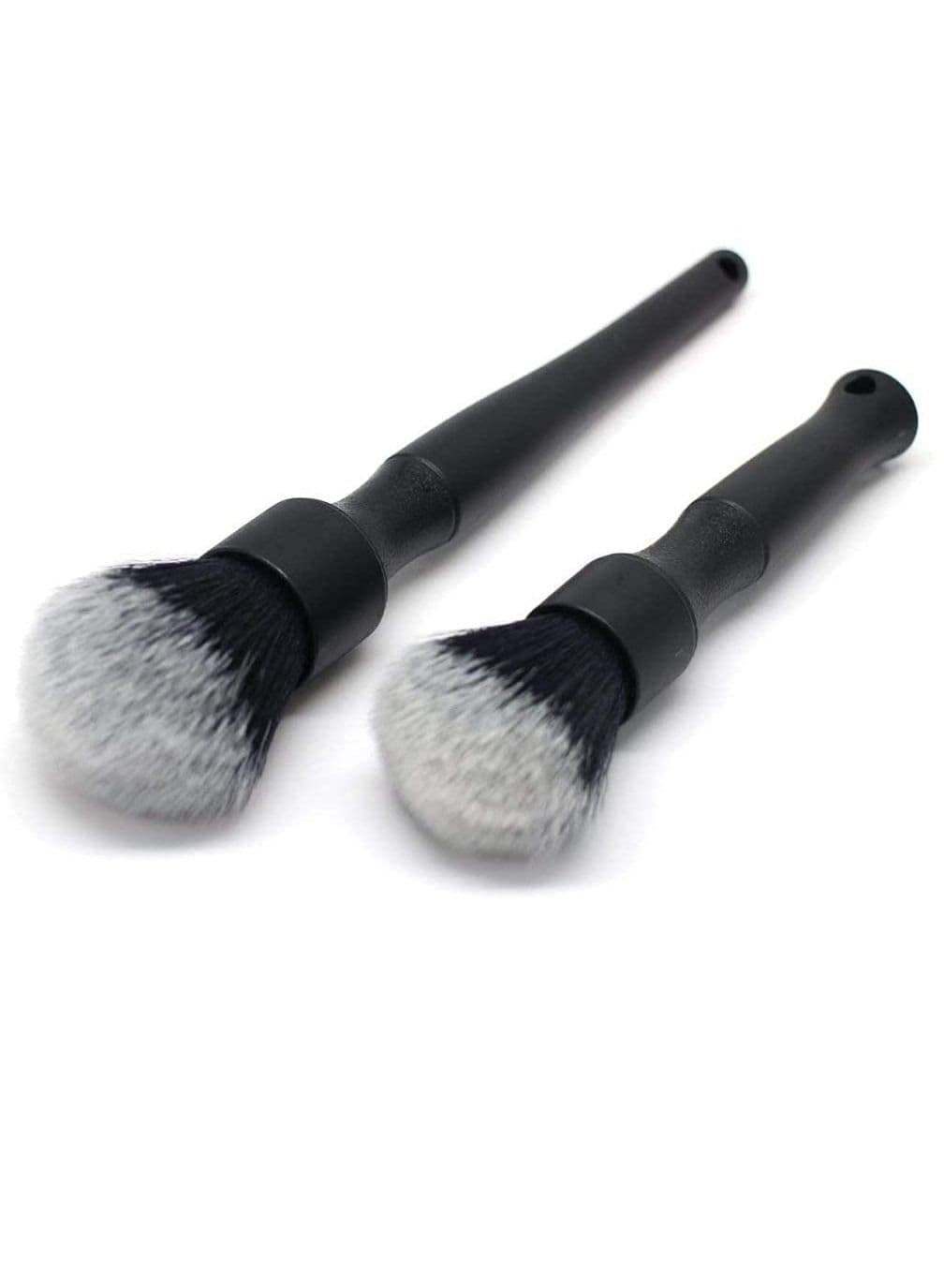 Ultra Soft Car Detailing Brush Set Natural Premium Long Handle Detail Brushes for Engines Wheels Interior Leather Trim Air Vents black 2 Pack