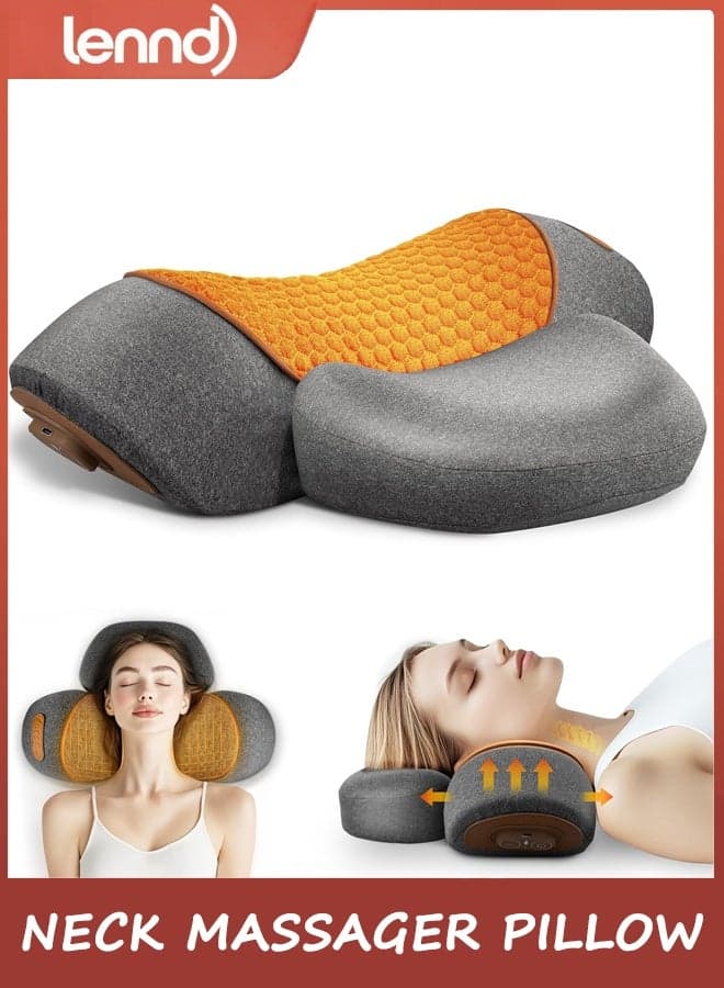 3-in-1 Rechargeable Neck Massager Pillow - Pillow Massage Neck Hump for Shoulder Pain, Deep Tissue Pain Relief, with Heating and Traction Function