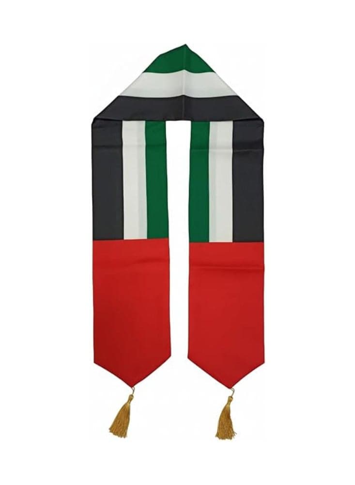 UAE Flag Scarf 150x16cm, National Day Scarf for Men & Women, Unisex Emirati Flag Scarf for UAE National Day, Flag Day & Martyrs Day Celebration Neck & Shoulder Scarf for Adults