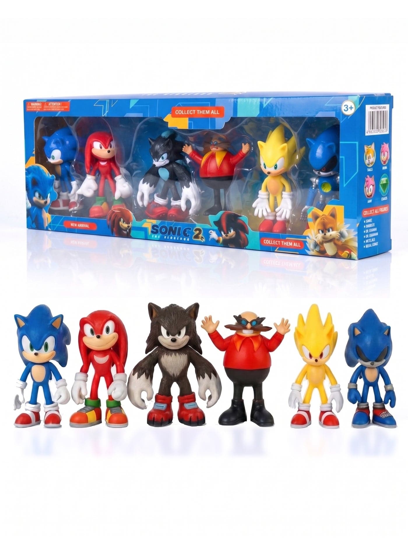Sonic The Hedgehog Action Figures Set – 4.7-Inch Joint Movable Sonic Toys for Kids | Collectible Playset with Multiple Characters | Perfect Cake Toppers & Birthday Gift Figures for Boys & Girls | Durable Sonic Collectible Figurines