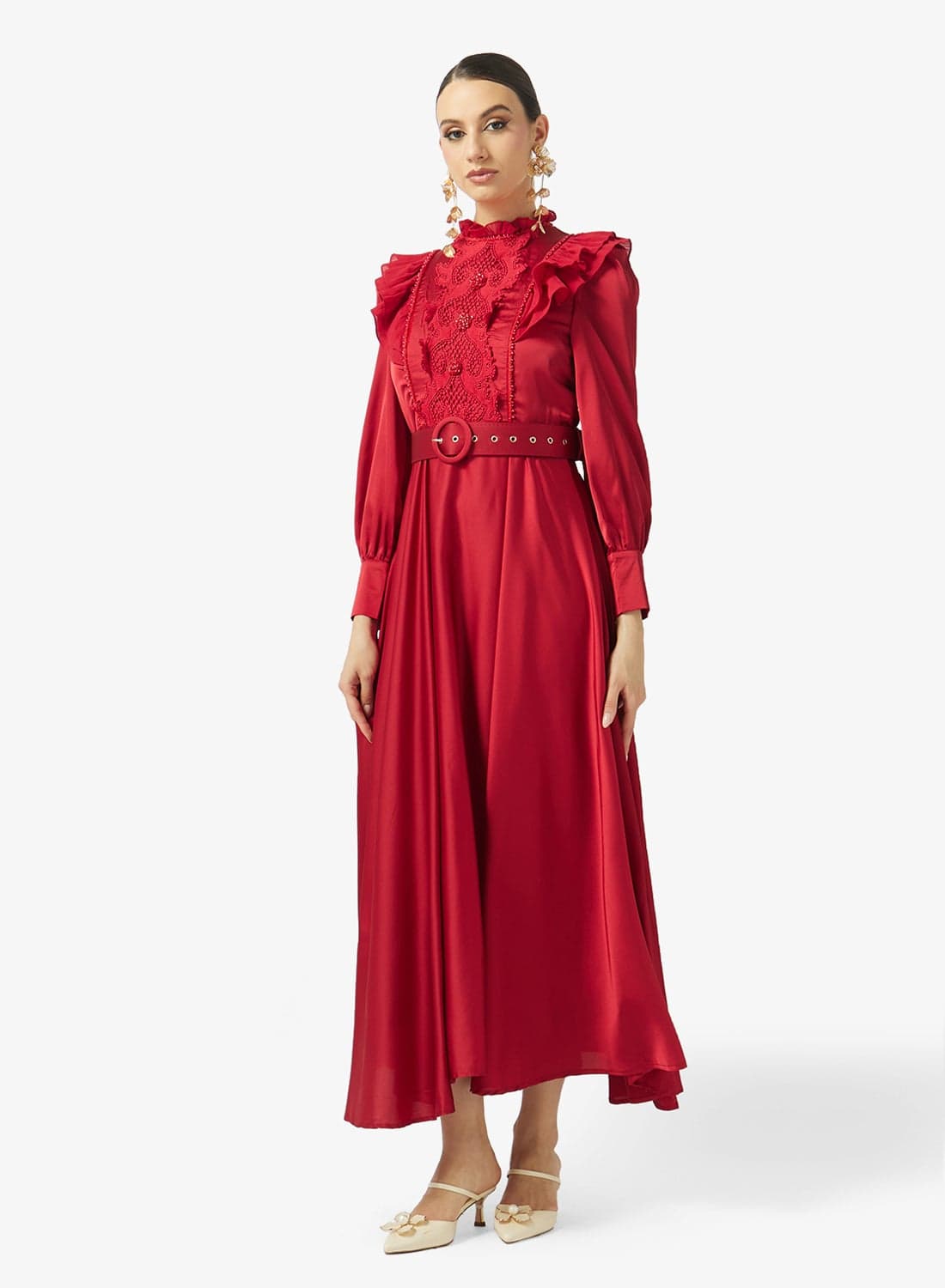 Ruffled Detail A-line Dress