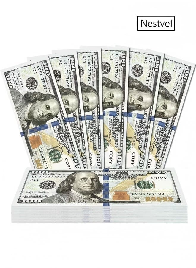 $100 Prop Money, Play Money for Kids Education Learning,Board Games, Teaching,Parties,Movie, TV and Videos