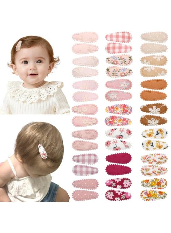 42Pcs Baby Hair Clips, Infant Girl Hair Accessories, 1.5" Mini Hair Clips, Printed Anti-Slip Snap Barrettes, Waterdrop Design Hairpins, Toddler Girl Hair Accessories