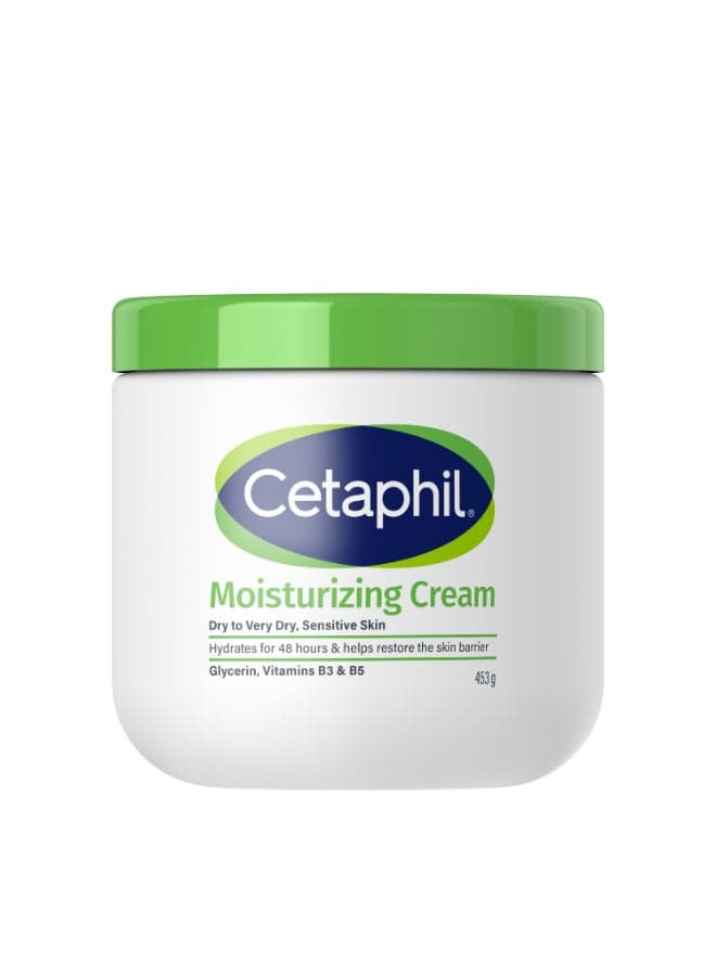 Moisturizing Cream, Dry to Very Dry, Sensitive Skin, Hydrates for 48 hours, Restores skin barrier, Face And Body For Men And Women, Non-Comedogenic ,With Niacinamide And Vitamin B5, Unscented 453grams