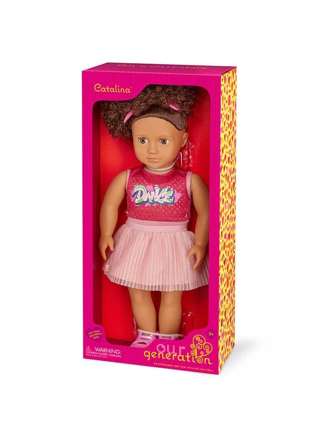 Fashionable 18-inch Girl Doll with Hip Hop Ballerina Outfit, Gifting Toys, Age 6+ years, Character-Catalina