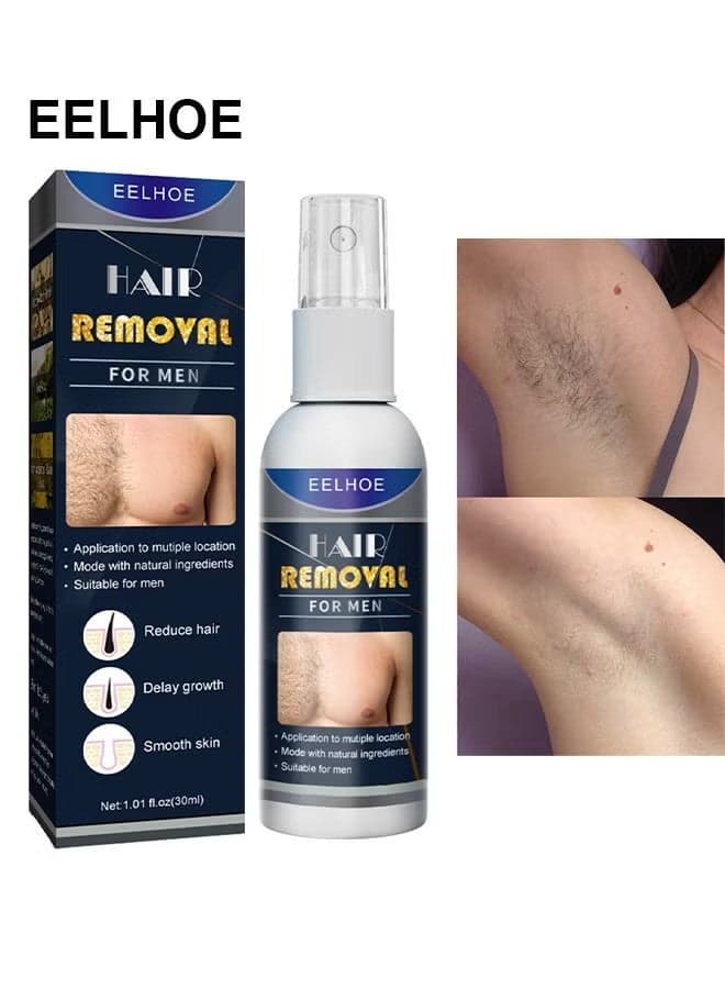 Hair Removal Spray For Men, Painless Hair Removal Spray Armpit Gentle Hair Remover Refreshing Quick Hair Removal Spray, Natural Ingredient Hair Removal Spray For Men