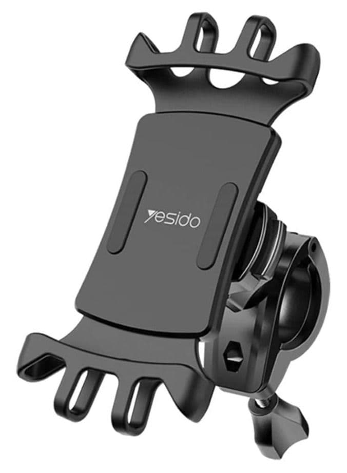 YESIDO C66 Bike Bicycle Motorcycle Mobile Phone Holder Mount Universal 360 Degree Adjustable Rotation Compatible with smart phones.