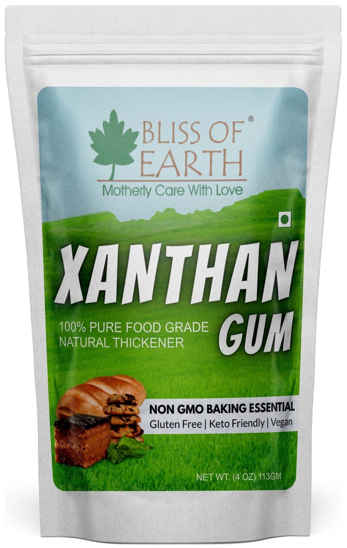 Bliss of Earth Xanthan Gum 113g | Ultra Strong Food Grade Thickener Powder | Gluten Free Baking Essential | Keto Vegan Stabilizer | Instant Sauce, Dressing, Ice Cream Texture Enhancer | High Performance Binder