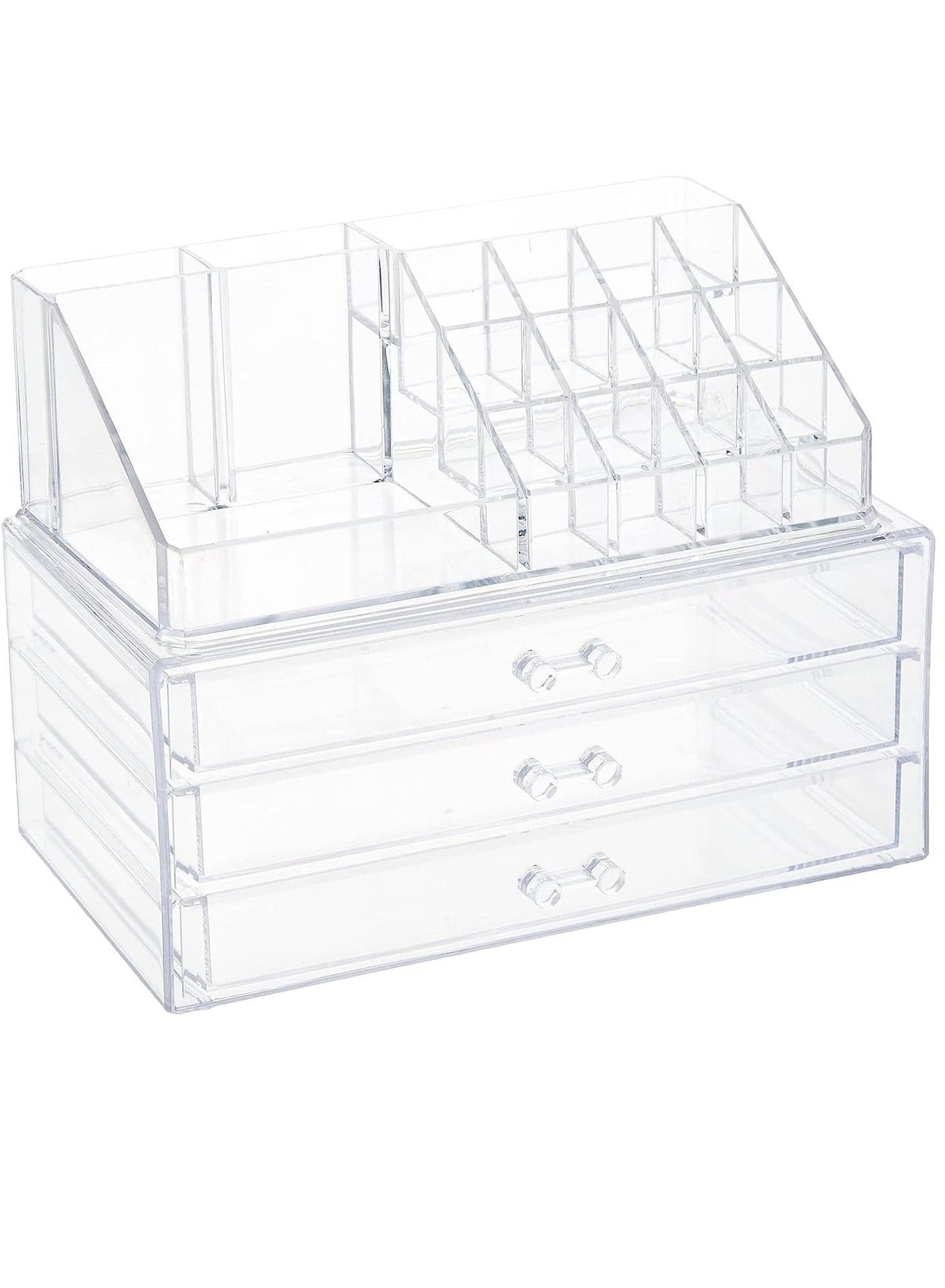 ORiTi yClear Acrylic Cosmetic Organizer Makeup Holder Display Jewelry Storage Case 4 Drawer For Lipstick Liner Brush Holder Black