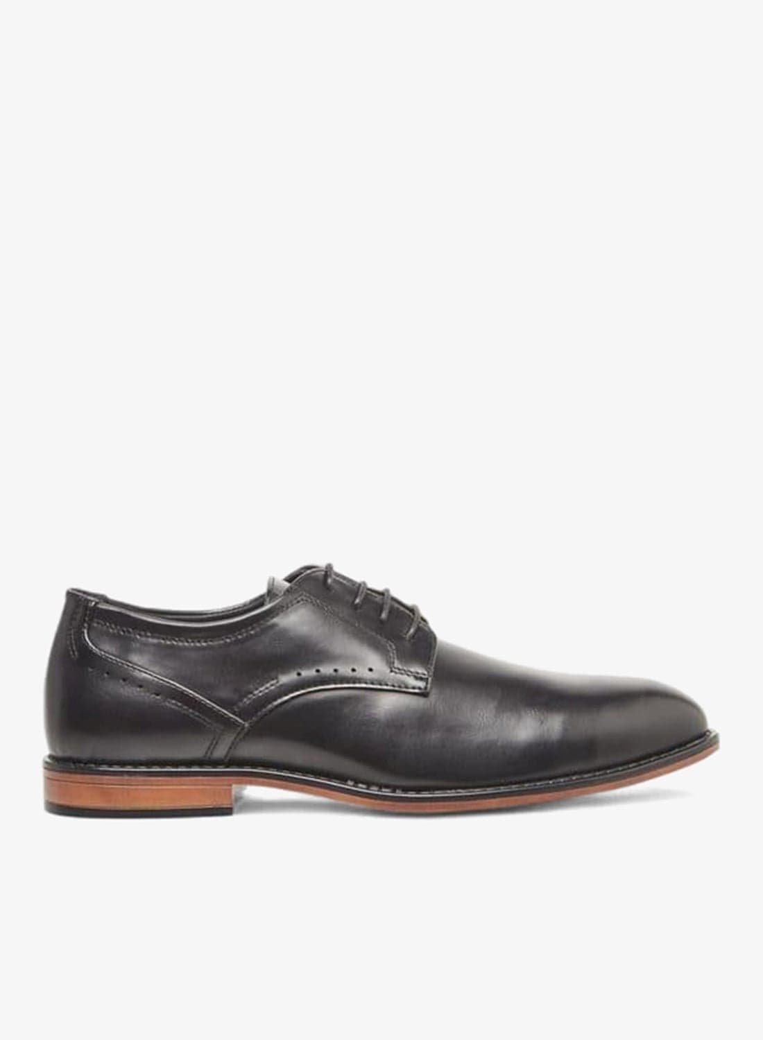 Solid Derby Shoes With Lace-Up Closure