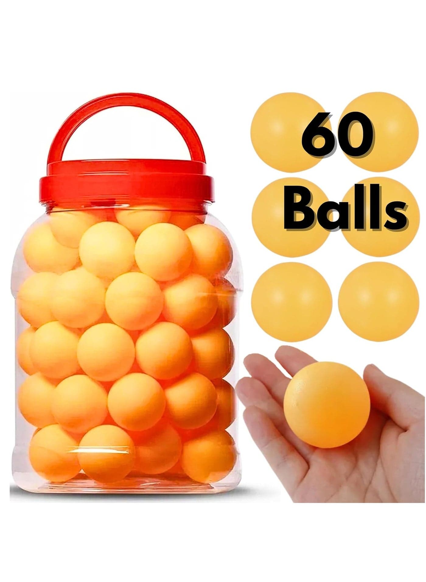 60 Pcs Ping Pong Balls | Durable ABS Training Table Tennis Balls | High-Performance 40mm Balls for Indoor/Outdoor Use | Professional Quality for Kids & Adults | Yellow