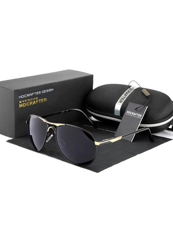 Men's Full Rim Polarized UV400 Aviator Frame Sunglasses - Lens Size: 60 mm