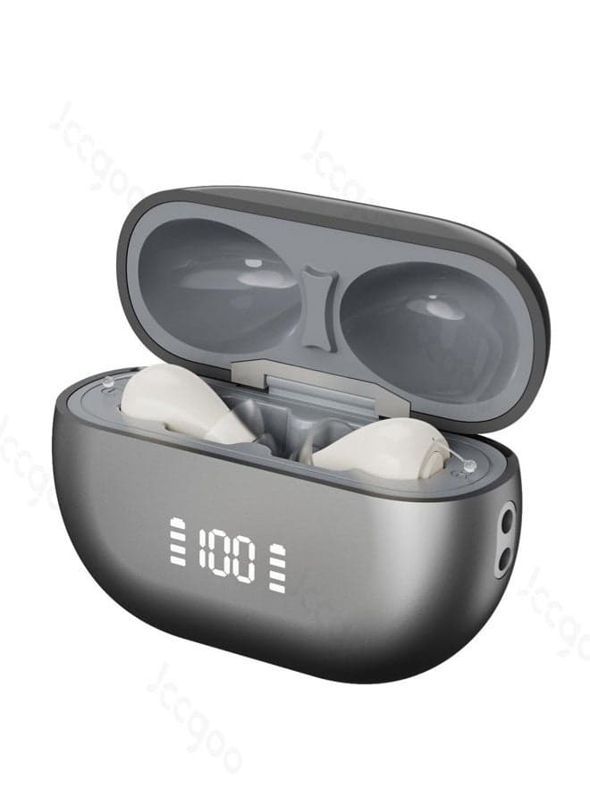 CIC Invisible Hearing Aid | 32 Channel Digital Noise Reduction | In-Canal Hidden Hearing Amplifier | One-Touch Mode Switching | 128H Battery Life with UV Sterilizing Case | For Mild to Moderate Hearing Loss