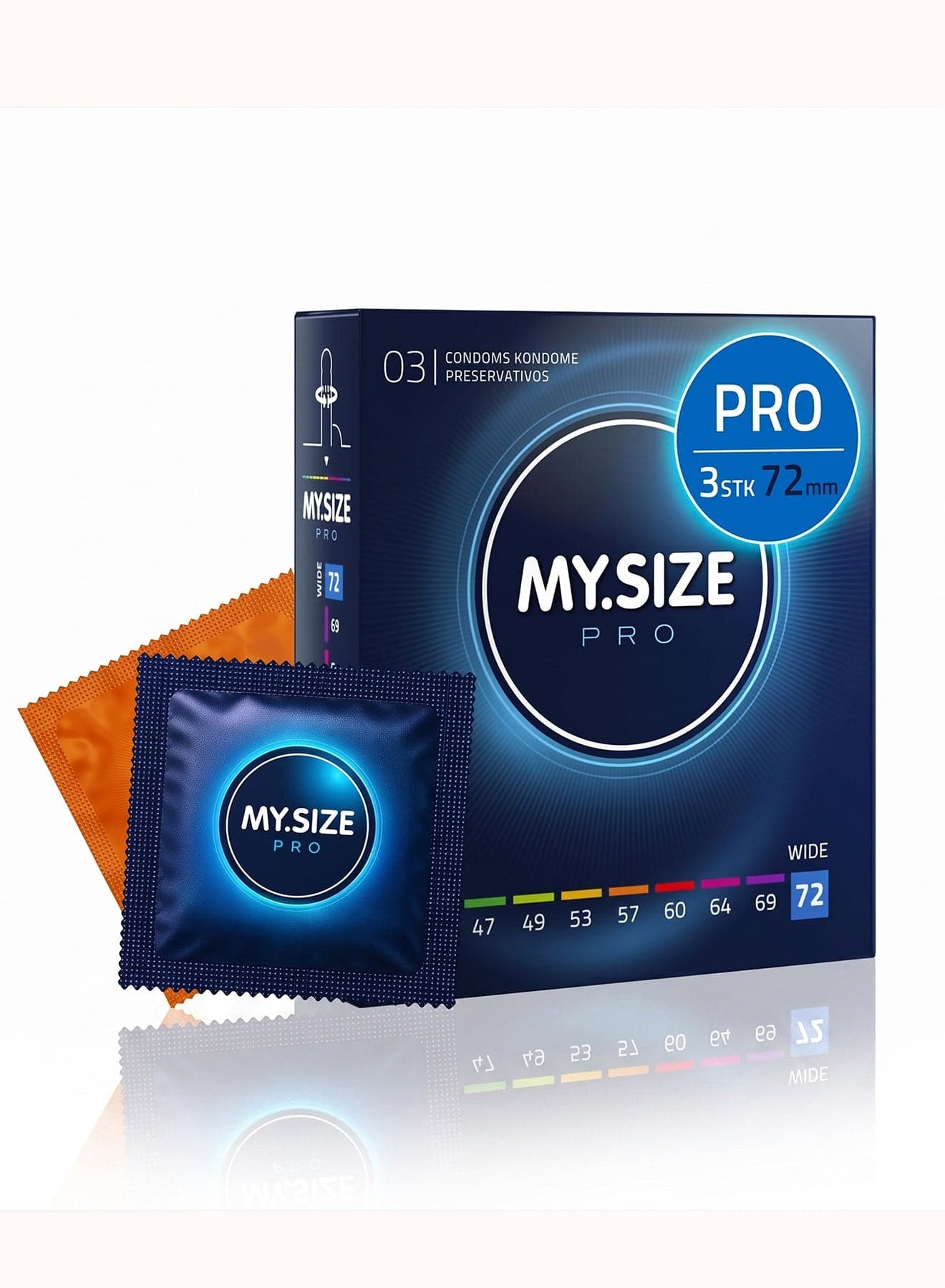 Ultra Thin Condoms 3 Pieces (72 Size) – Odorless, Long Lasting, Sustainable, Premium Quality for Maximum Comfort, Pleasure, and Sexual Health – Proper Fit Reduces Risks and Enhances Protection – Latex Men Condoms Available in Multiple Sizes (45 to 72)