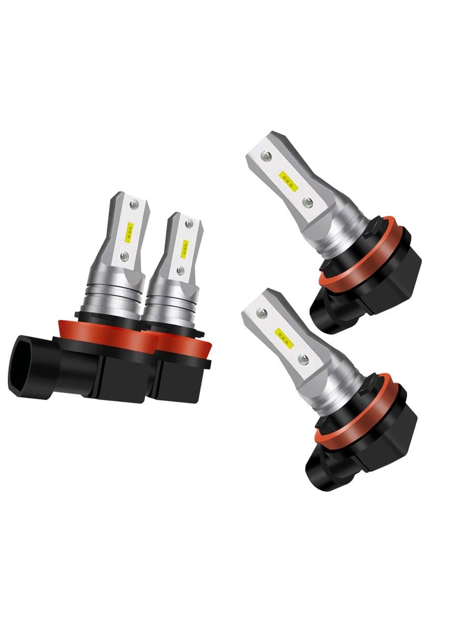 Automotive LED Fog Lights, Enhance Visibility with 2-Pack Amber H11 LED Fog Light Bulbs - Super Bright 3800LM, AC/DC 12-24V, Non-Polarity, Ideal for Cars and Trucks (H8/H11 Yellow Light)