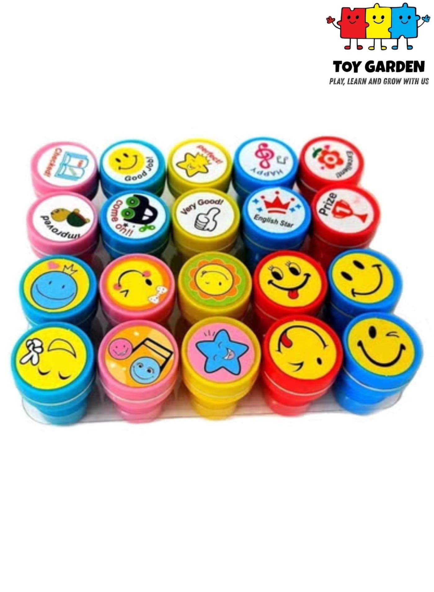 20 PCS Kids Stamps Set – Emoji & Motivational Reward Stamps for Teachers, Parents & Students, Self-Inking Stamp Gift for School or Home