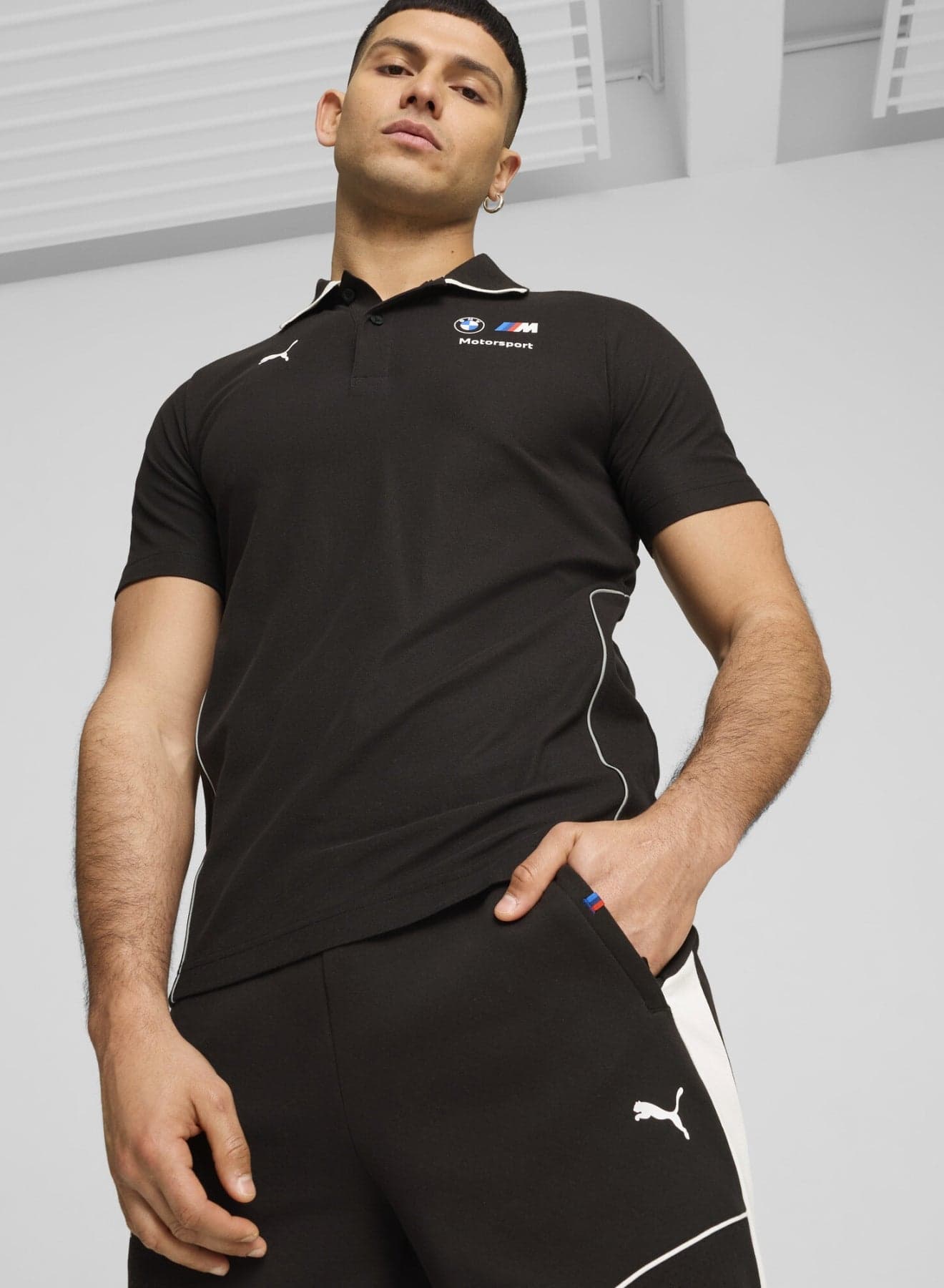 BMW M Motorsport Mens Black Polo Shirt