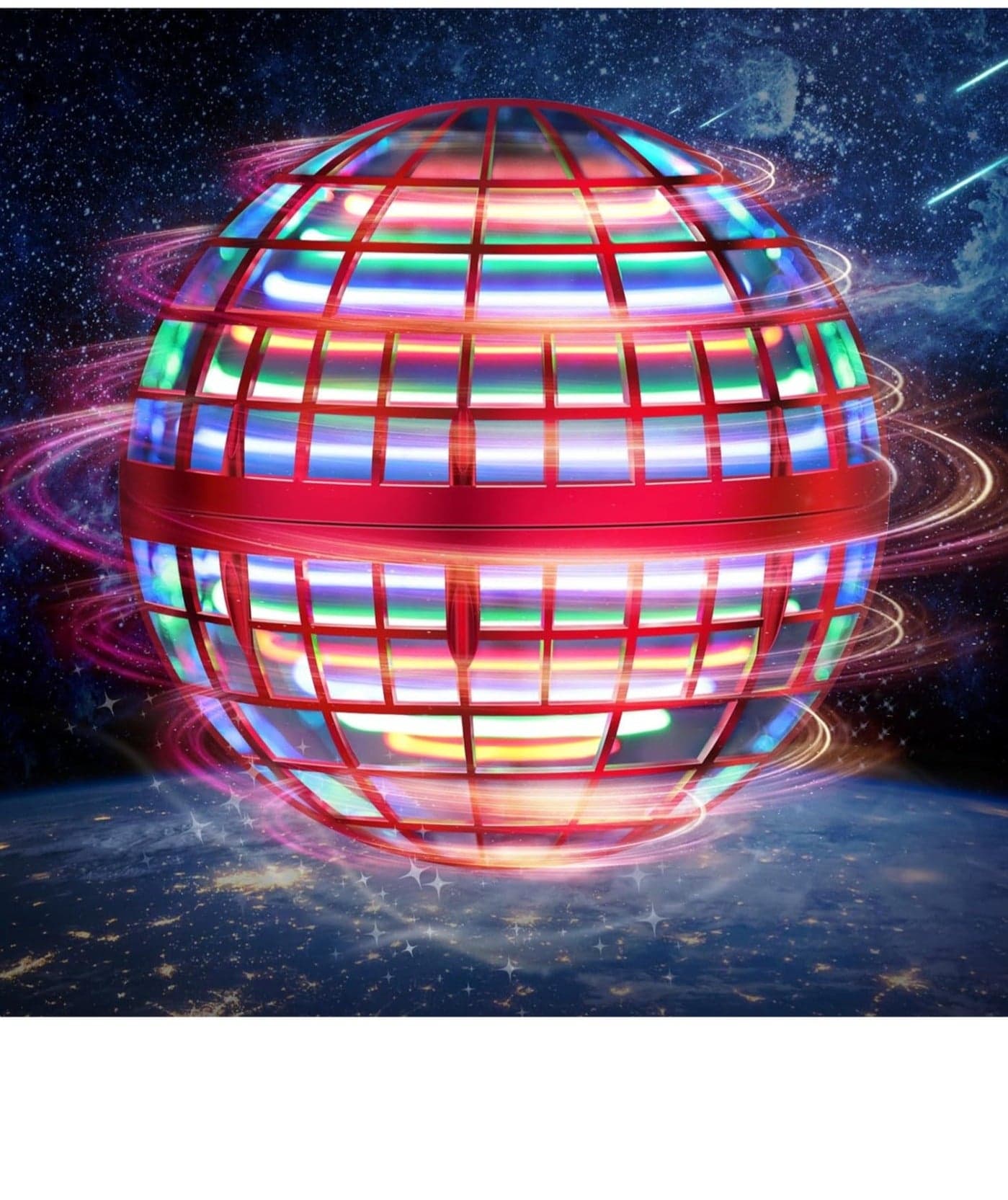 Flying Orb Ball Toy, Hover Ball Boomerang Fly Fidget Spinner, Cool Toys Gifts for 6 7 8 9 10 11 12+ Years Old boy Girls Teens, Hand Mini Drone Cosmic Globe, Indoor Outdoor Toys(Red)