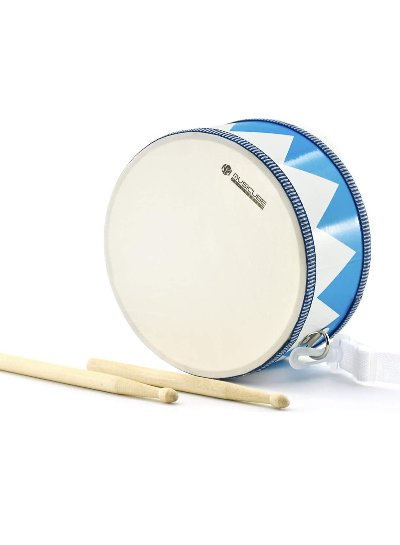ORiTi Kids Drum Set 8-Inch Wooden Drum Toys with an Adjustable Strap and 2 Drumsticks