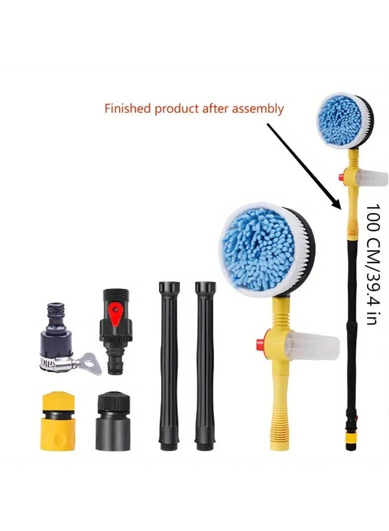 Car Rotating Car Wash Brush Kit 360 degree Automatic Rotation Adjustable Car Wash Brush High Pressure Car Wash Brush