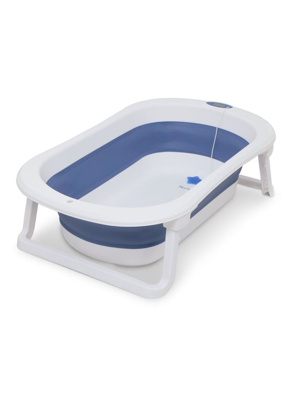Foldable Baby Bathtub with Digital temperature display Mini swimming pool bather for baby with Non slip design Blue