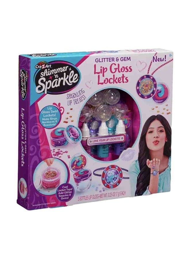 Shimmer N Sparkle Glitter & Gem Lip Gloss Locket Kit