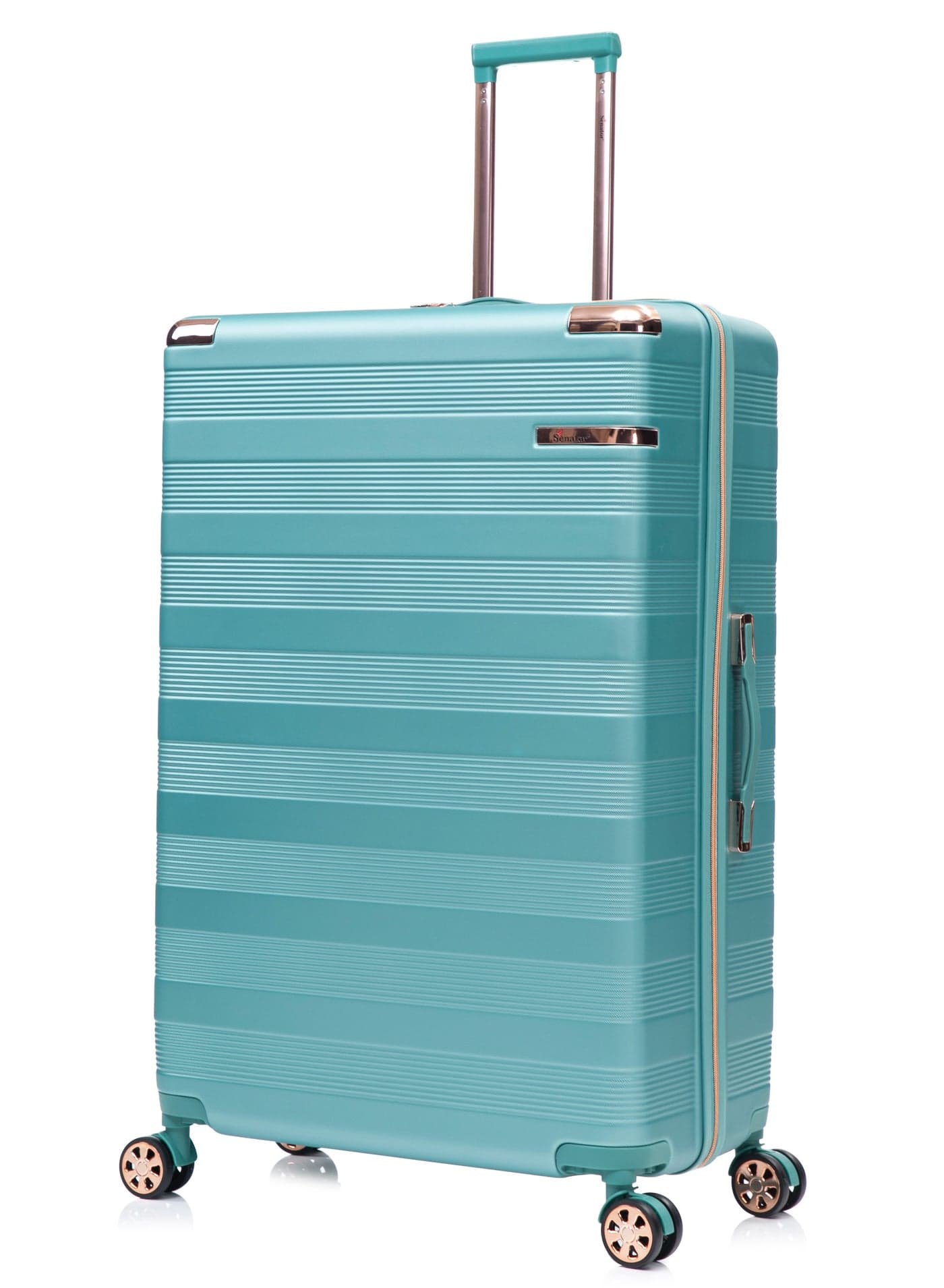 Hard Case Luggage Trolley For Unisex ABS Lightweight Travel Bag 4 Double Wheeled Suitcase With Built In TSA Type Lock A5125 Light Green