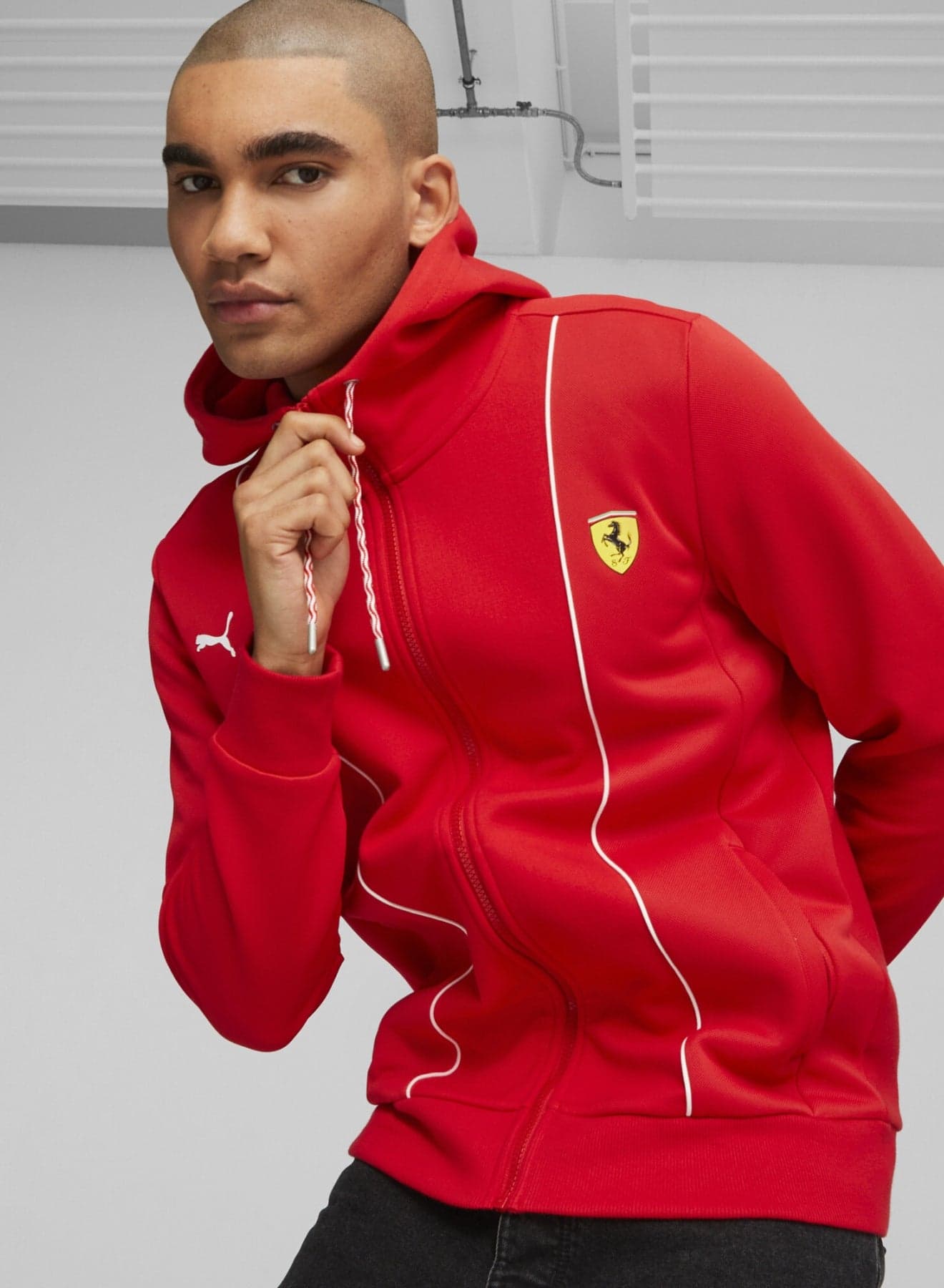 Scuderia Ferrari Race HDD Mens Red Sweat Jacket