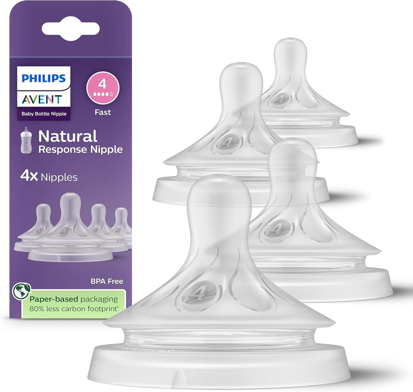 Philips Avent Natural Response Fast Flow Nipples 4-Pack