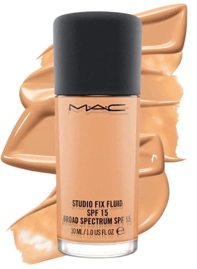 MAC Studio Fix Fluid SPF 15 Foundation NC25 – 24HR Long-Wear, Matte Finish, Oil Control, Medium-to-Full Coverage