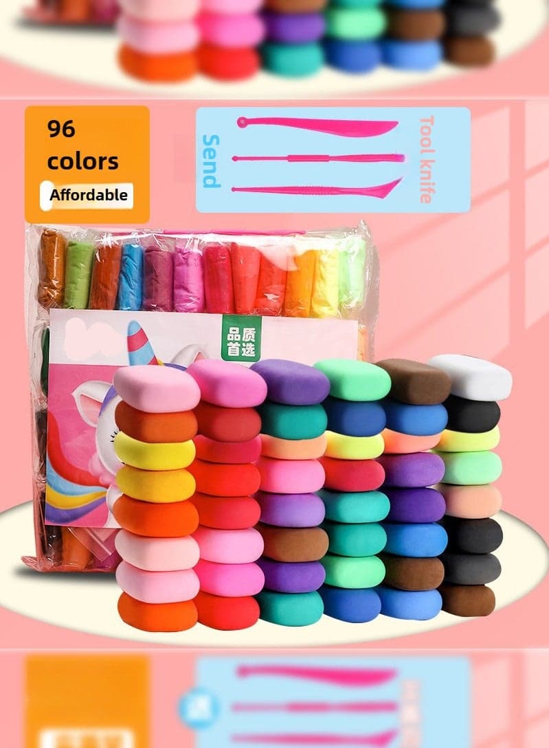 96PCS Air Dry Clay for Kids Safe Non-Toxic Ultra-Light And Easy To Shape For Endless Creative Fun And DIY Projects