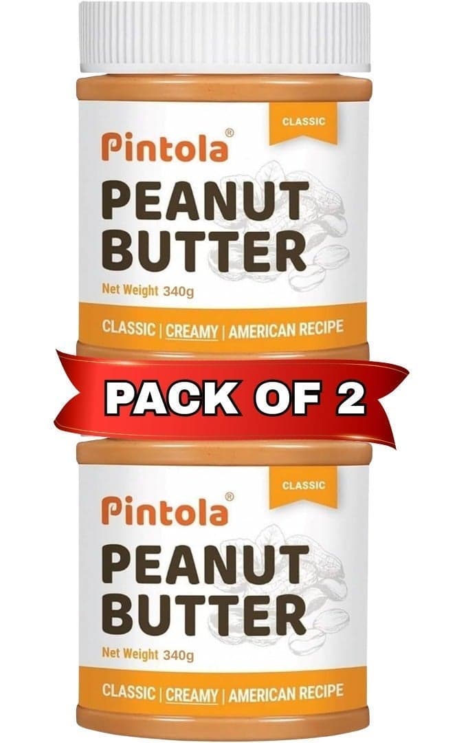Classic Creamy Peanut Butter 340g (Pack of 2) | High in Protein | Rich in Fiber | Made from Premium Roasted Peanuts | Gluten-Free