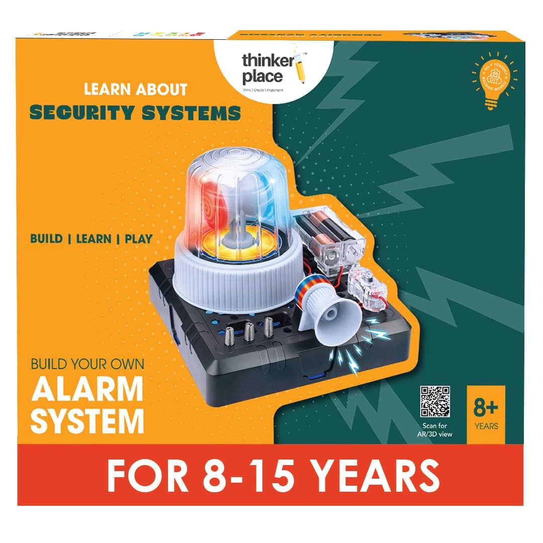 ThinkerPlace Amazing Alarm System DIY Kit | Build, Learn & Play | STEM Toy for Kids Age 8+ | Security System Learning Kit with AR Experience | Fun Educational Game