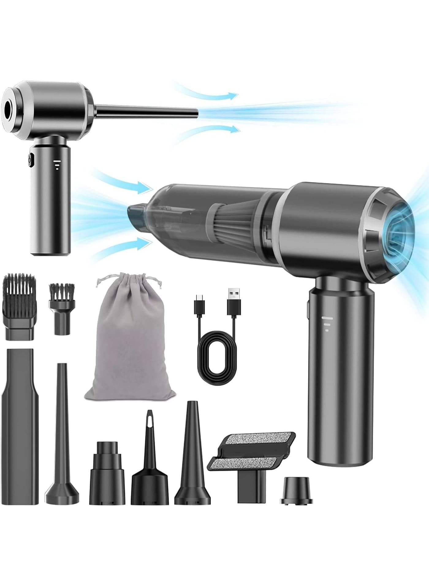 Rechargeable Cordless Car Vacuum, 19000Pa Portable Vacuum Cleaner,Handheld Vacuum for Car, Home, Office Desk