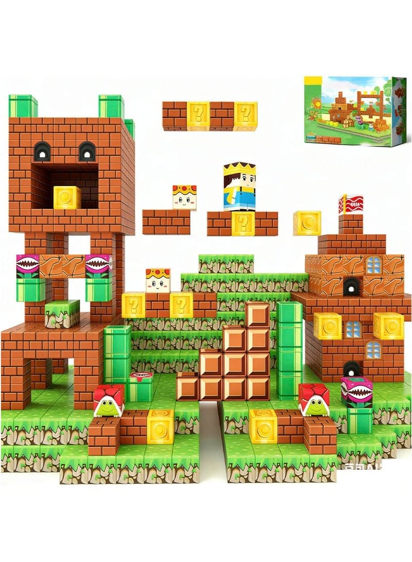 60PCS Magnetic Building Blocks, Mine World Themed Magnet Cubes Set, STEM Educational Sensory Toys for Kids Boys Girls Ages 3-12, 1'' Safe Magnetic Tiles for Creative Play
