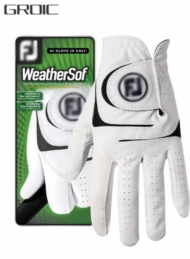 Golf Gloves for Men’s Right Hand,Breathable, Long Lasting Golf Glove,Slip Palm Pu Premium Leather Soft Durable Comfortable Glove,Outdoor Sports Gloves