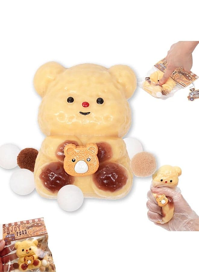 Adorable Squishy Bear, Handmade Squishy Bear Stress Relief Toys for Adult/Kids, Cute & Soft Sensory Fidget Toys, Perfect Squeeze Toys Gift for Desk Toys, Party Favors