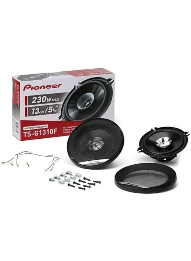 Pioneer TS-G1310F 230W 5"" Dual Diaphragm Car Speaker Powerful Sound IMPP Diaphragm for Optimal Bass 35W Rated Input Power 44.3mm Installation Depth Black 2 Speakers