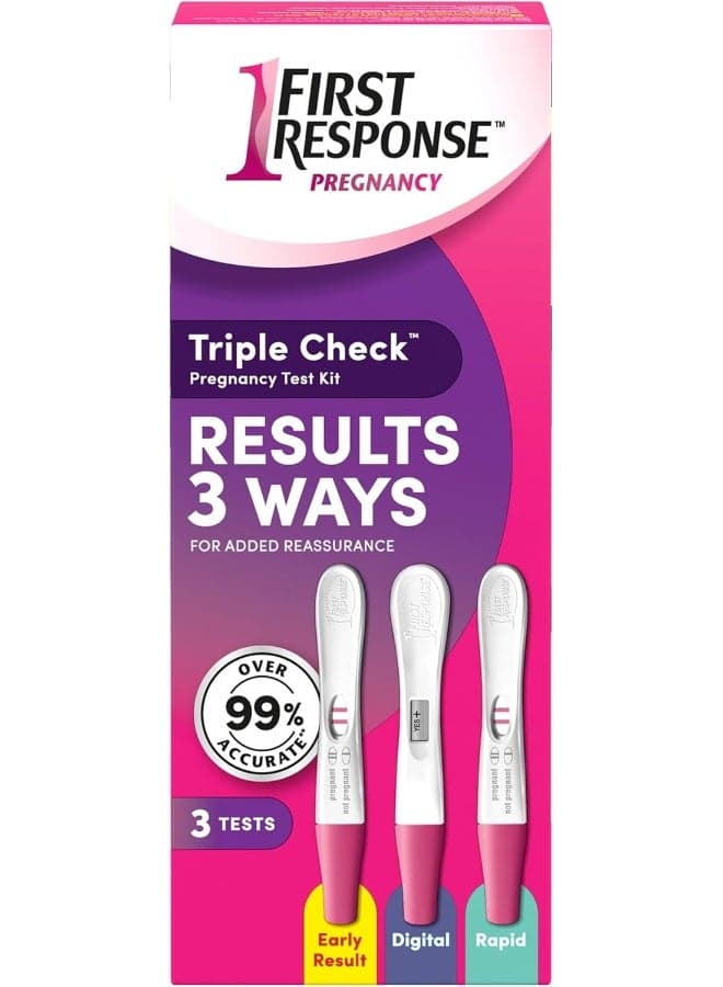 FIRST RESPONSE Triple Check Pregnancy Test Kit, 3 Test