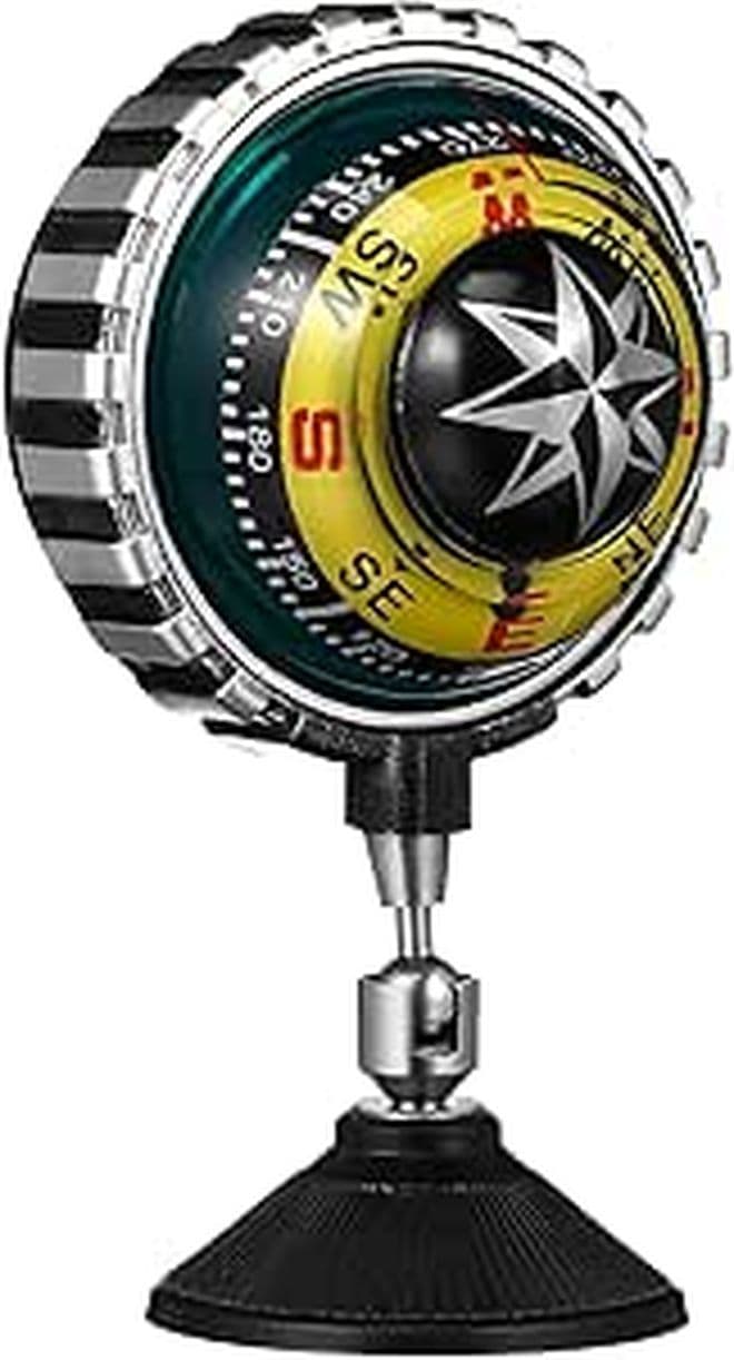 Marine Compass Car Dashboard Navigation Tool with Suction Cup for Boat and Vehicle