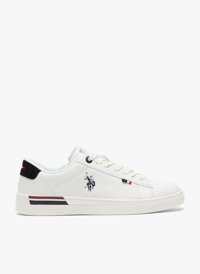 Men's White Low-Top Sneakers - Lightweight Shoes Timeless Lace-Up Style, Ideal for Casual Outings