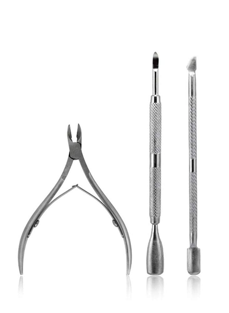 3pcs/set Stainless Steel Nail Tool Kits Scissor Nipper Cuticle Tool